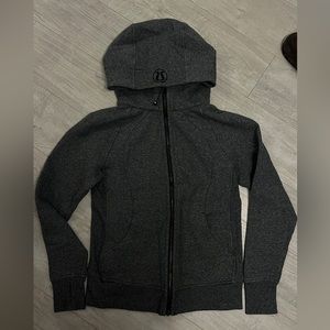 Scuba Hoodie Speckled Black full zip